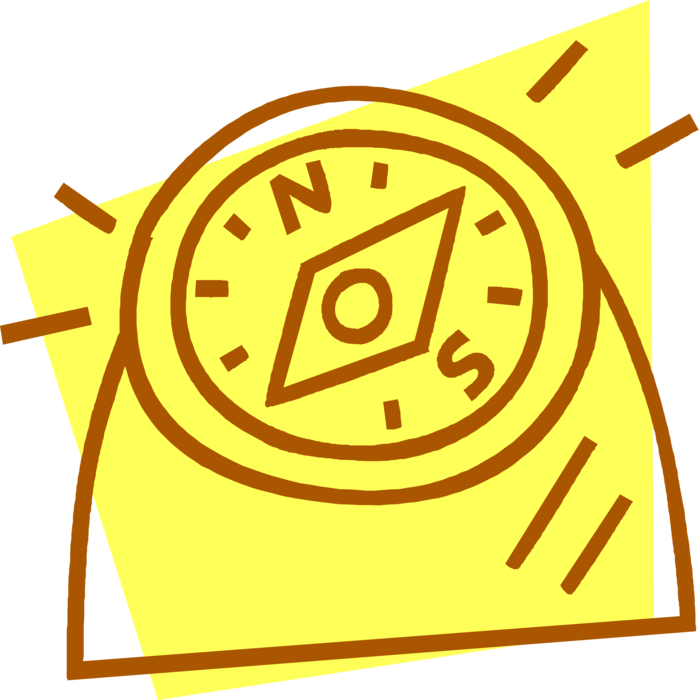 Vector Illustration of Magnetic Compass for Navigation and Finding Direction Points to "Magnetic North"