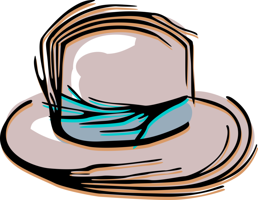 Vector Illustration of Formal Wear Top Hat Head Covering Hat Protects Against the Elements