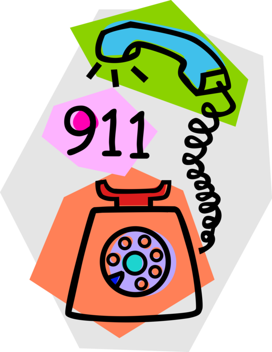 Vector Illustration of 911 Emergency Telephone Number in North America