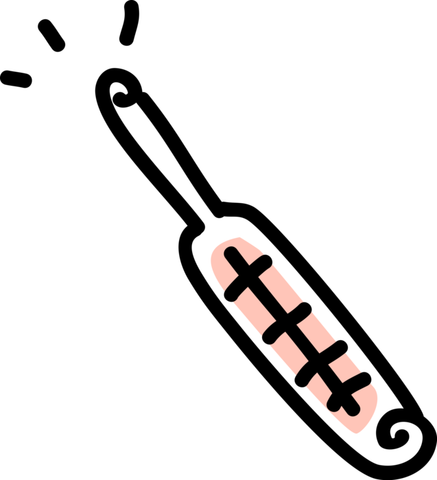 Vector Illustration of Thermometer for Taking Patient's Temperature