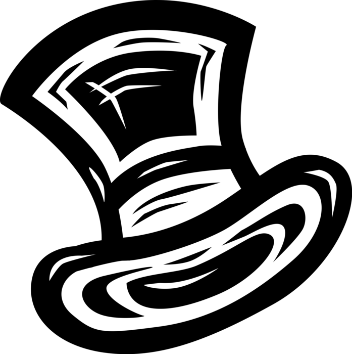 Vector Illustration of Formal Wear Top Hat Head Covering Hat Protects Against the Elements