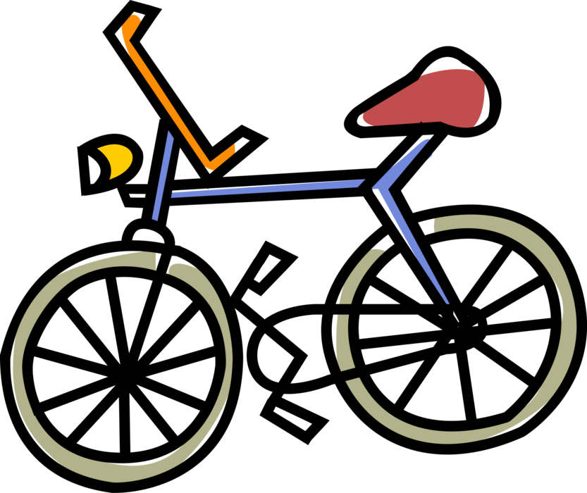 Vector Illustration of Bicycle Bike or Cycle Human-Powered, Pedal-driven, Single-Track Vehicle