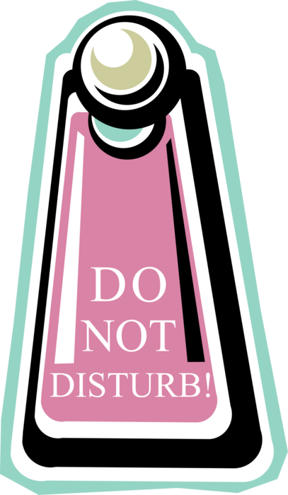 Vector Illustration of Hospitality Industry Hotel Guest Room Do Not Disturb Sign on Door Knob