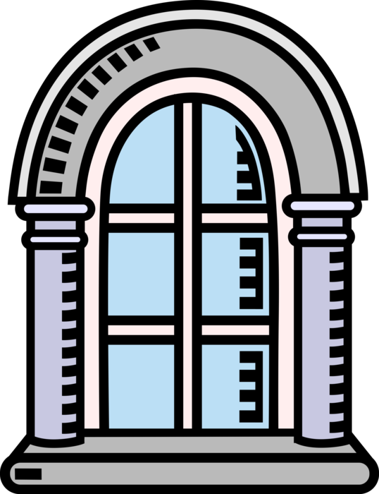 Vector Illustration of Arched Window Architecture