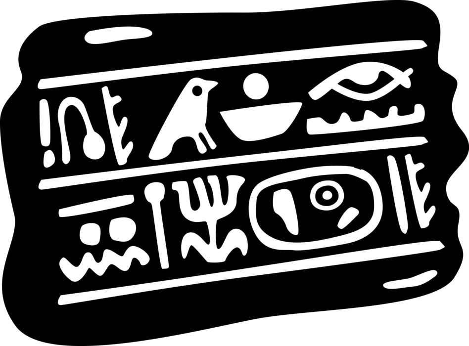 Vector Illustration of Ancient Egyptian Hieroglyphs Combines Logographic and Alphabetic Elements