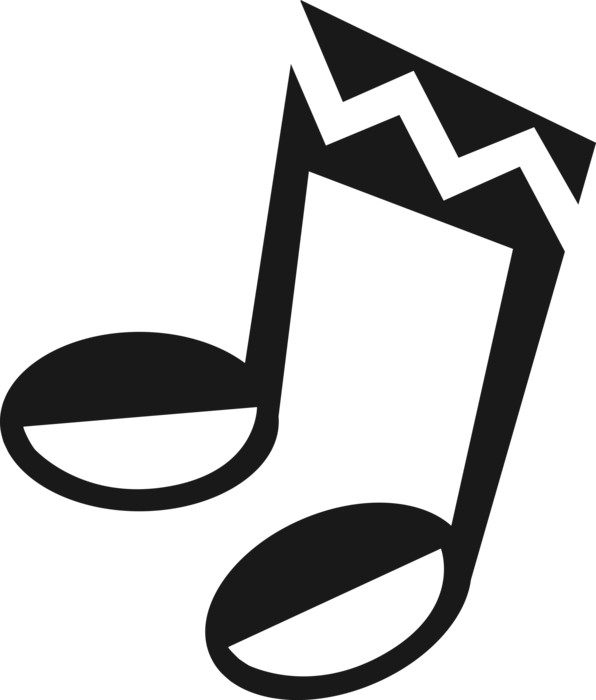 Vector Illustration of Musical Notation Music Note Represents Relative Duration and Pitch of Sound