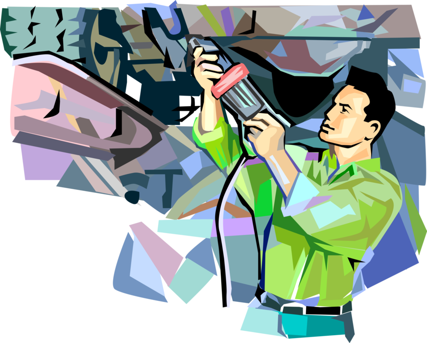 Vector Illustration of Automotive Service Technician Garage Mechanic Provides Auto Repair Services