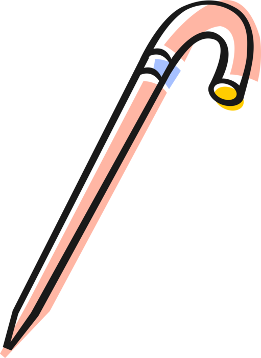 Vector Illustration of Walking Cane for Disabled or Elderly People Needing Balance or Stability