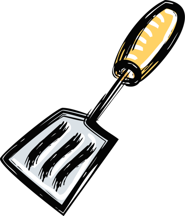 Vector Illustration of Kitchen Utensil Spatula Lifts and Flips Food Such as Pancakes and Fillets Vector Illustration of Kitchen Utensil Spatula Lifts and Flips Food Such as Pancakes and Fillets