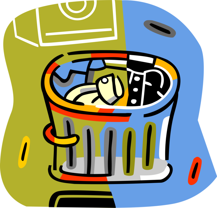 Vector Illustration of Clothes Basket with Laundry for Washing