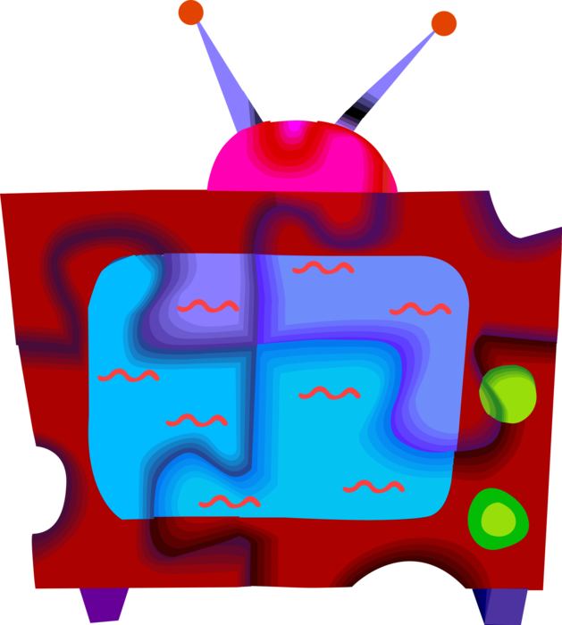 Vector Illustration of Television or TV Set Mass Medium, for Entertainment, Education, News, and Advertising