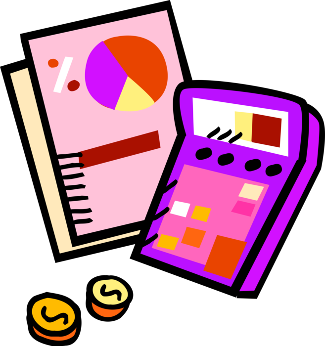 Vector Illustration of Calculating Personal Finances and Expenses with Calculator
