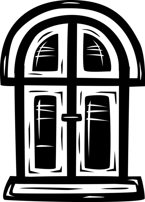 Vector Illustration of Home Residence Front Door Entrance or Access to Enclosed Space