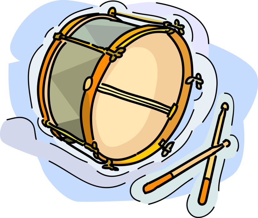 Vector Illustration of Bass Drum or Drum Kit Percussion Instrument