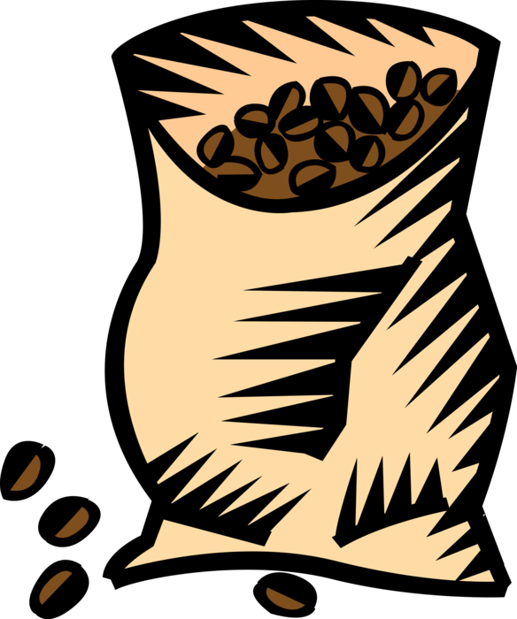 Vector Illustration of Bag of Coffee Bean Seed of the Coffee Plant