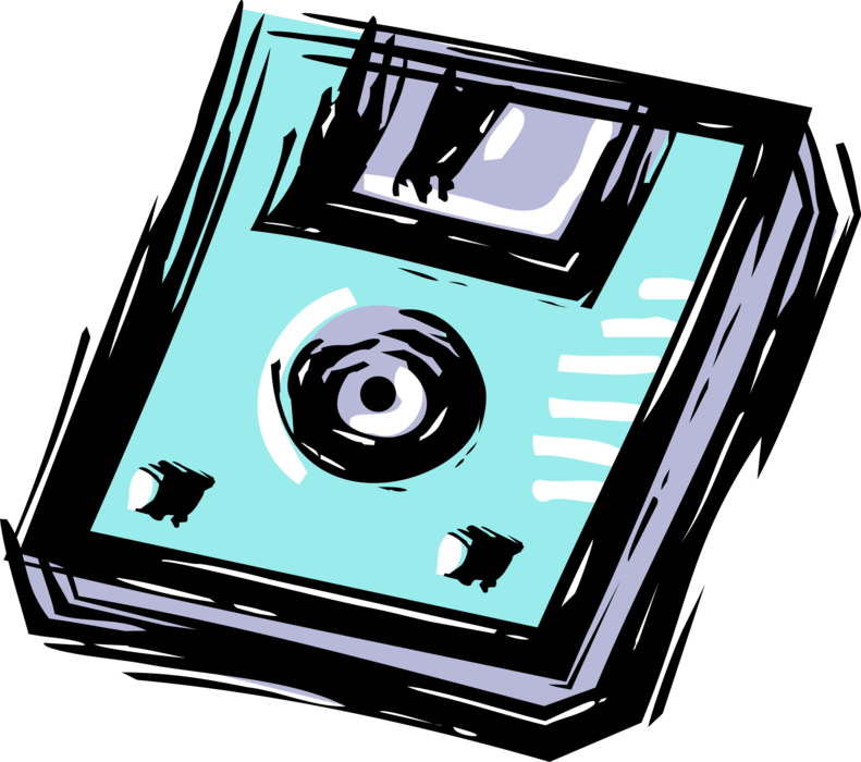 Vector Illustration of 3.5" Diskette Disk Digital Data Storage Media