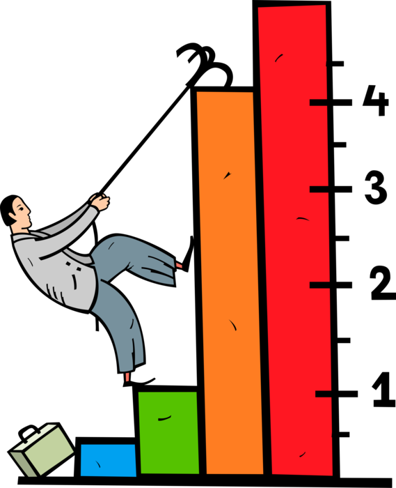 Vector Illustration of Businessman Climber Climbing Business Growth