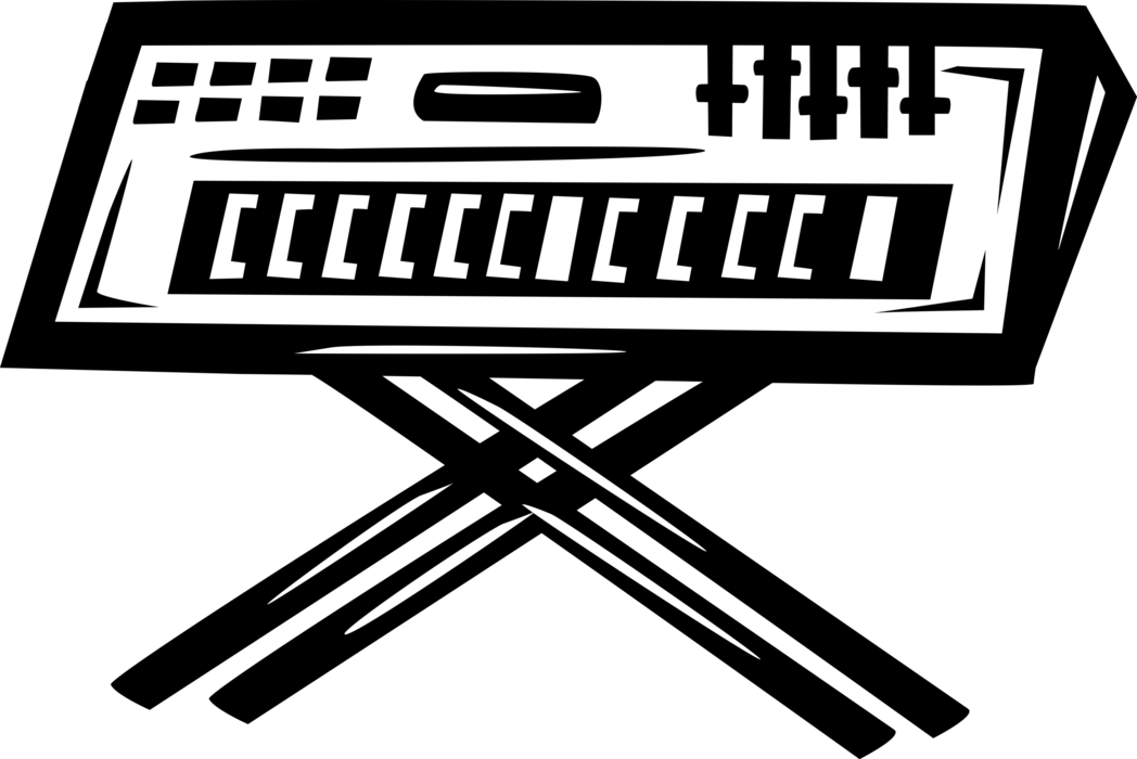 Vector Illustration of Electronic Synthesizer Piano Keyboard Musical Instrument