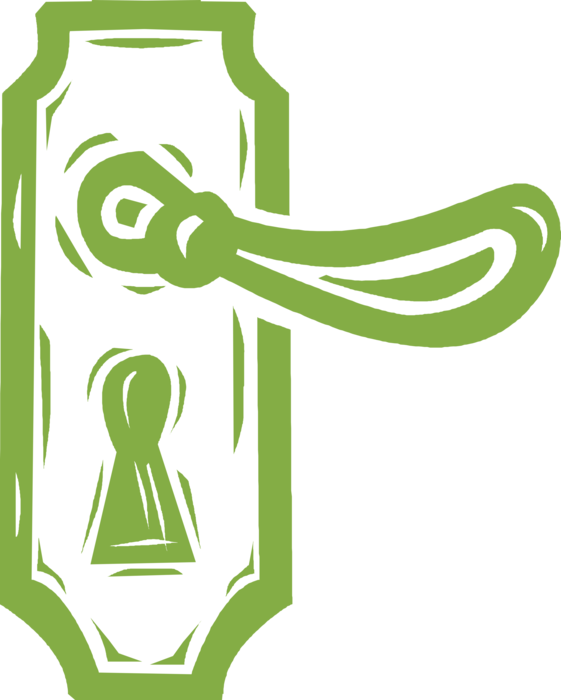 Vector Illustration of Door Knob or Door Handle Manually Opens or Closes Door