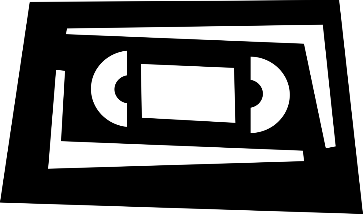 Vector Illustration of Audio Entertainment Analog Cassette Magnetic Tape for Recording and Playback 