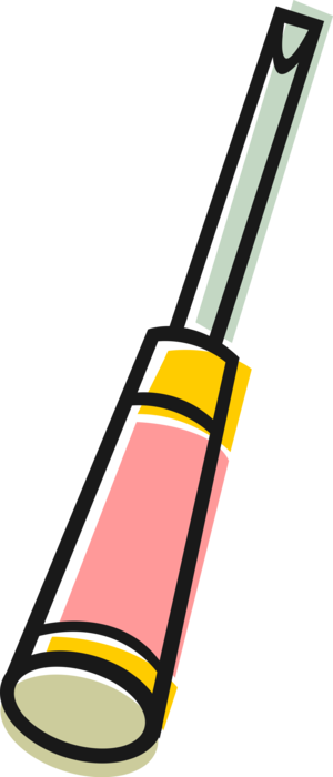 Vector Illustration of Screwdriver Tool for Driving or Removing Screws
