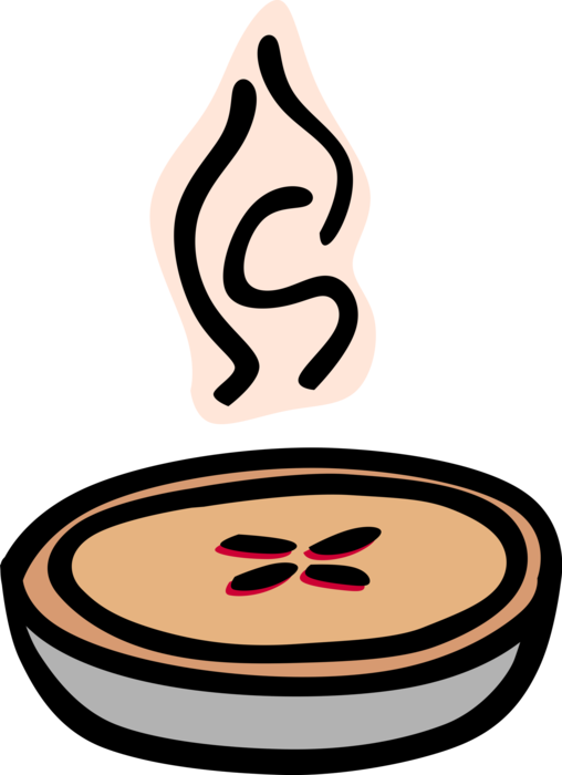 Vector Illustration of Fresh From Oven Steaming Hot Dessert Pie