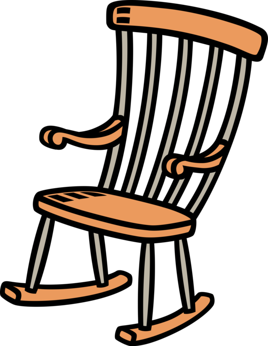 Vector Illustration of Gentle Motion Rocking Chair or Rocker Furniture