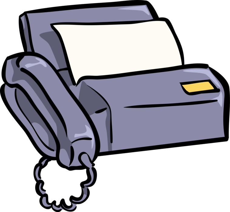 Vector Illustration of Fax Facsimile Telephonic Transmission Device