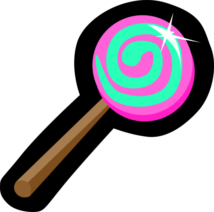 Vector Illustration of Lollipop Sucker Candy Confection on Stick