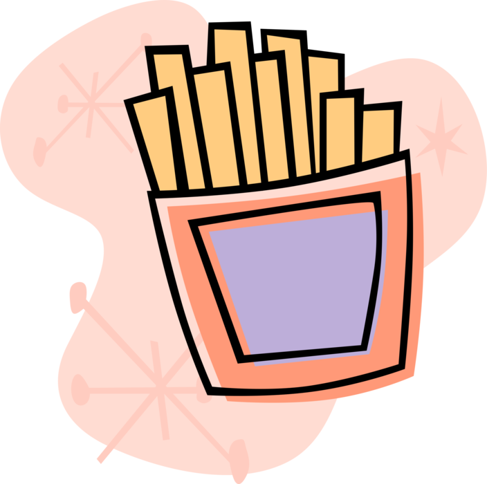 Vector Illustration of French-Fried Potatoes Fast Food French Fries