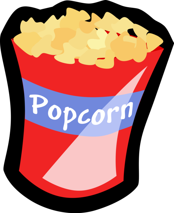 Vector Illustration of Popping Corn Popcorn Snack Food Eaten in Movie Theater or Theatre