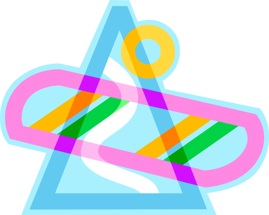 Vector Illustration of Snowboard with Ski Hill and Caution Sign