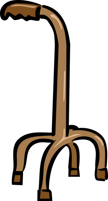 Vector Illustration of Walking Cane for Disabled or Elderly People Needing Balance or Stability