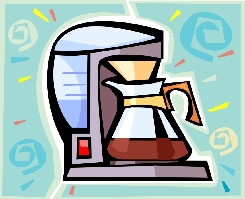 Vector Illustration of Electric Applicance Coffeemaker Coffee Maker or Coffee Machine