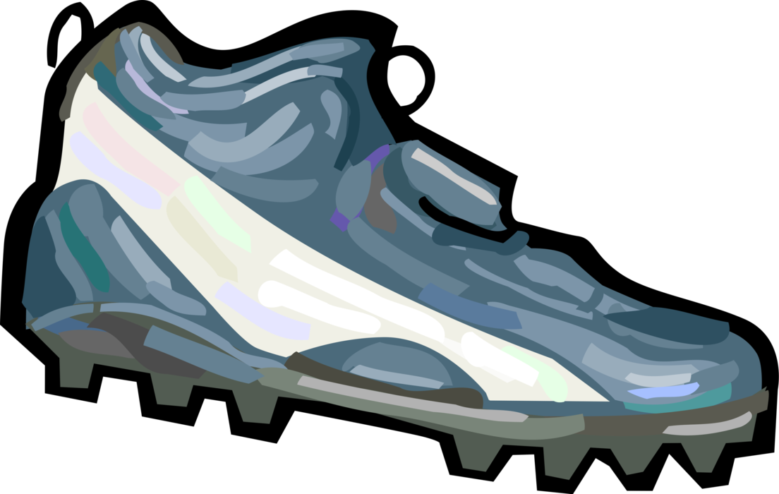 Vector Illustration of Athletic Sports Footwear Football Cleat Shoe