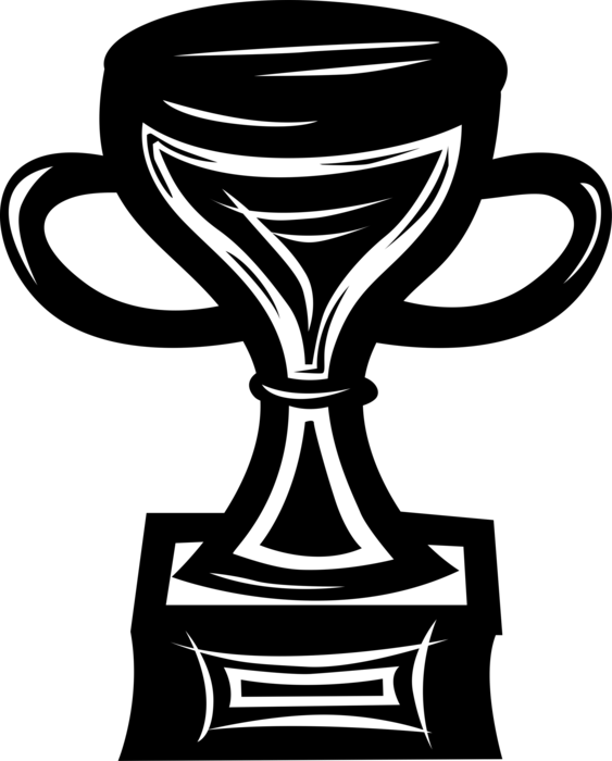 Vector Illustration of Winner's Trophy Cup Prize Award Recognizes Specific Achievement or Evidence of Merit