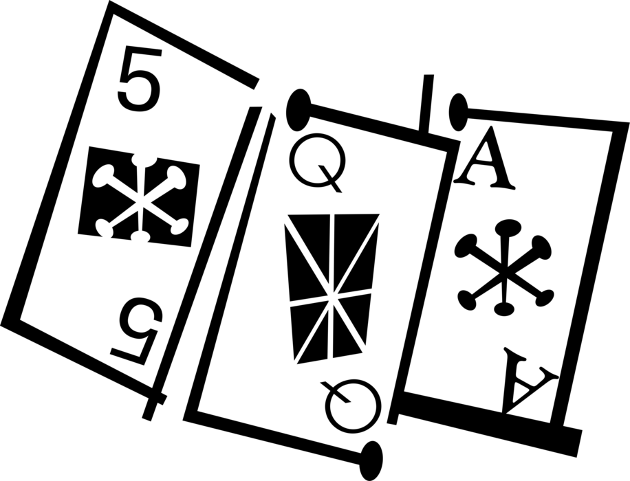 Vector Illustration of Casino and Gambling Games of Chance Playing Cards