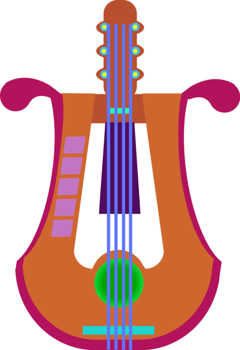 Vector Illustration of Greek Classical Lyre from Antiquity Stringed Musical Instrument