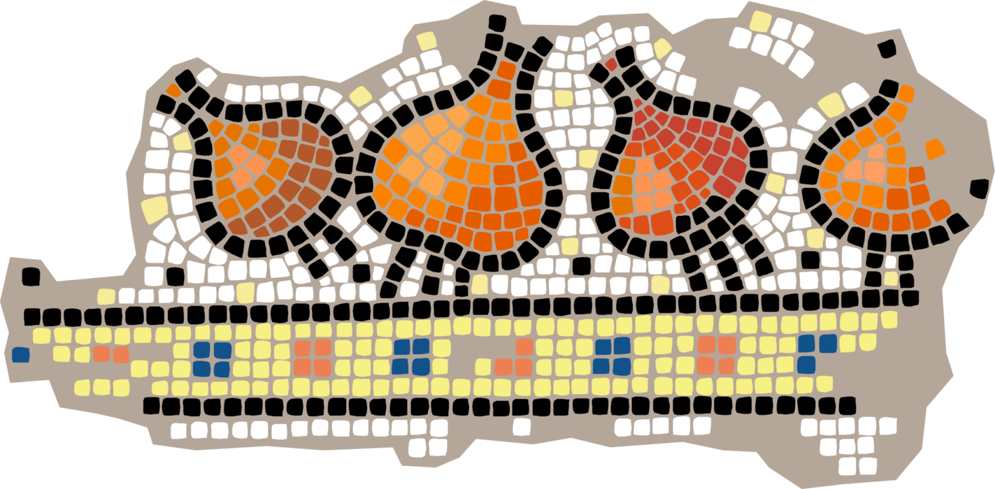 Vector Illustration of Decorative Mosaic Onion Bulb Vegetables
