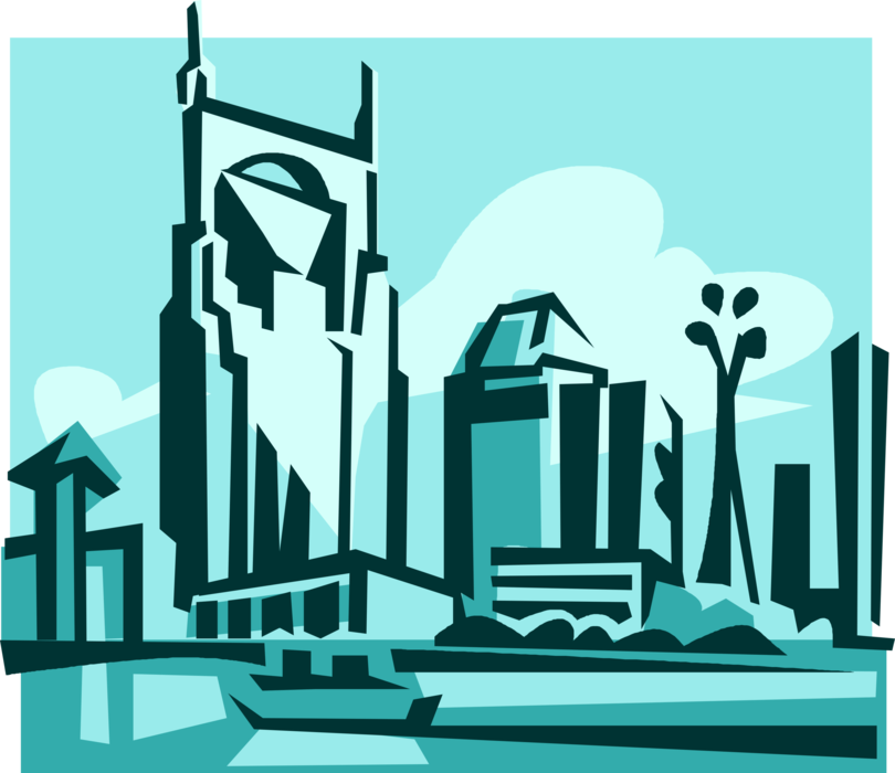 Vector Illustration of Urban Metropolitan Cityscape Skyline Architecture