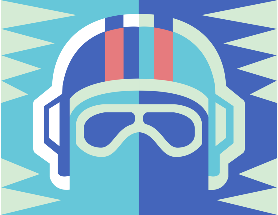 Vector Illustration of Military Flight Helmet with Goggles
