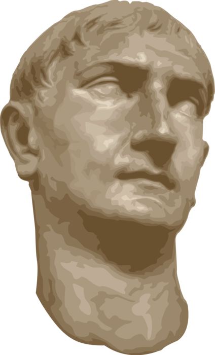 Vector Illustration of Roman Emperor Trajan Known for Philanthropic Rule, Extensive Public Building Programs