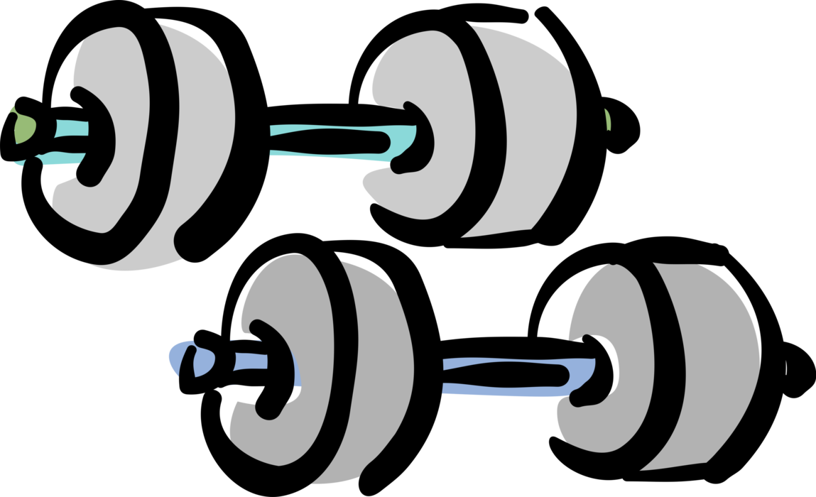 Vector Illustration of Barbell Weights used by Weightlifters for Fitness Workout Exercise