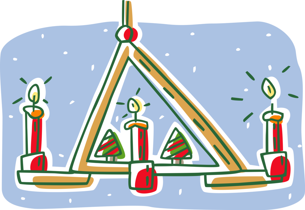 Vector Illustration of Holiday Festive Season Christmas Candle Wreath