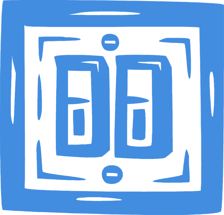 Vector Illustration of Electric Light Switch On Off Toggle