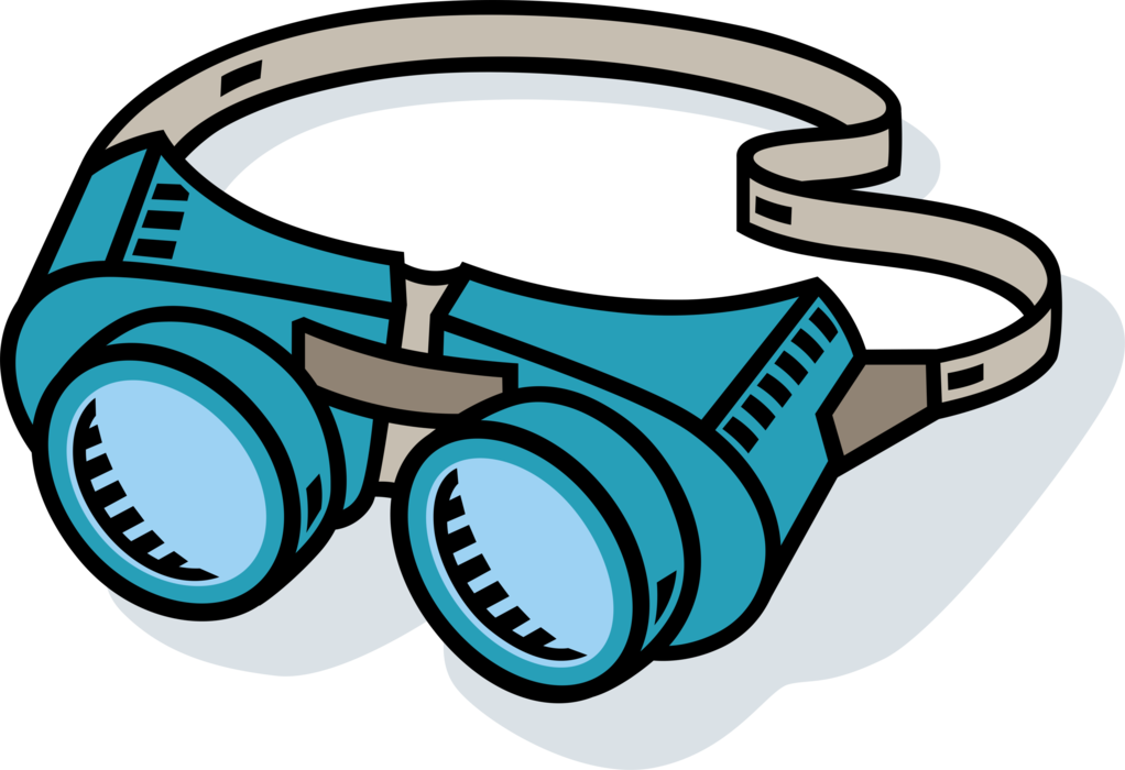 Vector Illustration of Arc Welder Goggles Provide Eye Protection