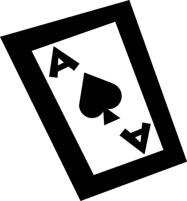 Vector Illustration of Games of Chance Playing Cards Ace of Spades