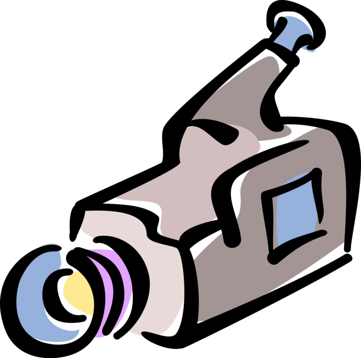 Vector Illustration of Videocamera Camcorder Video Camera Photographic Equipment