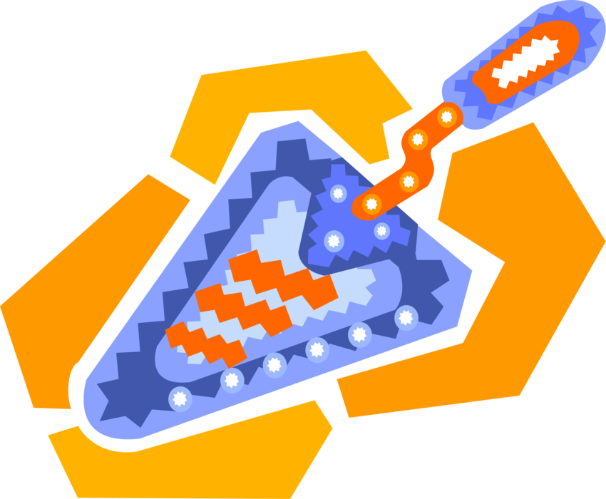 Vector Illustration of Trowel Hand Tool for Digging, Smoothing Material