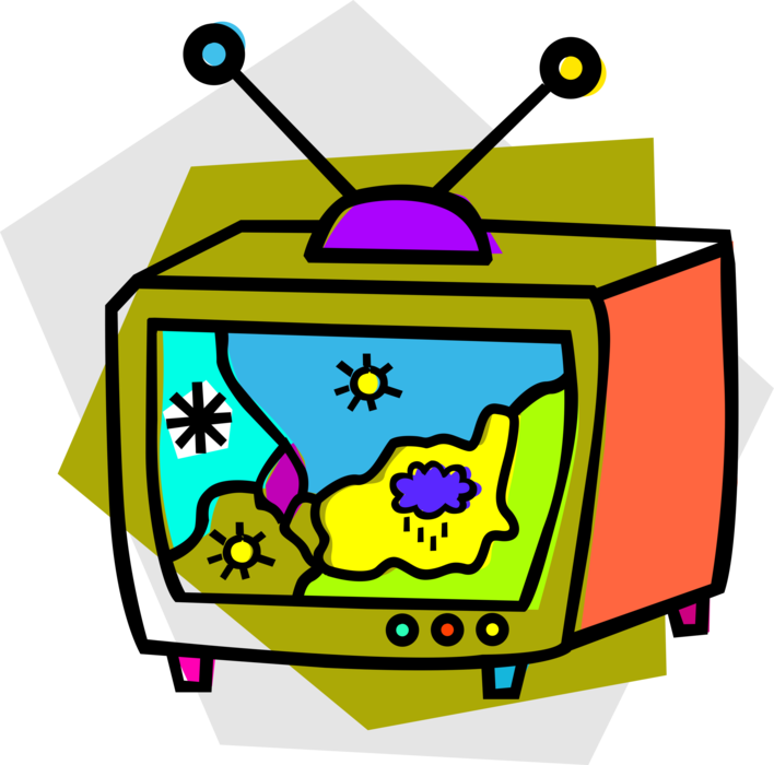 Vector Illustration of Television Weather Report and Forecast